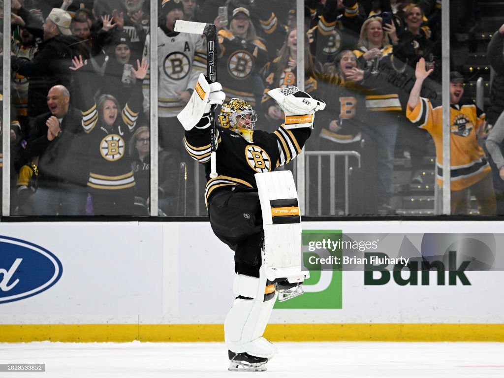 Jeremy Swayman Boston Bruins Goalie Celebration Photo - Sports Collectibles, Sports Memorabilia, Sports Fan Shop, Sports Gifts