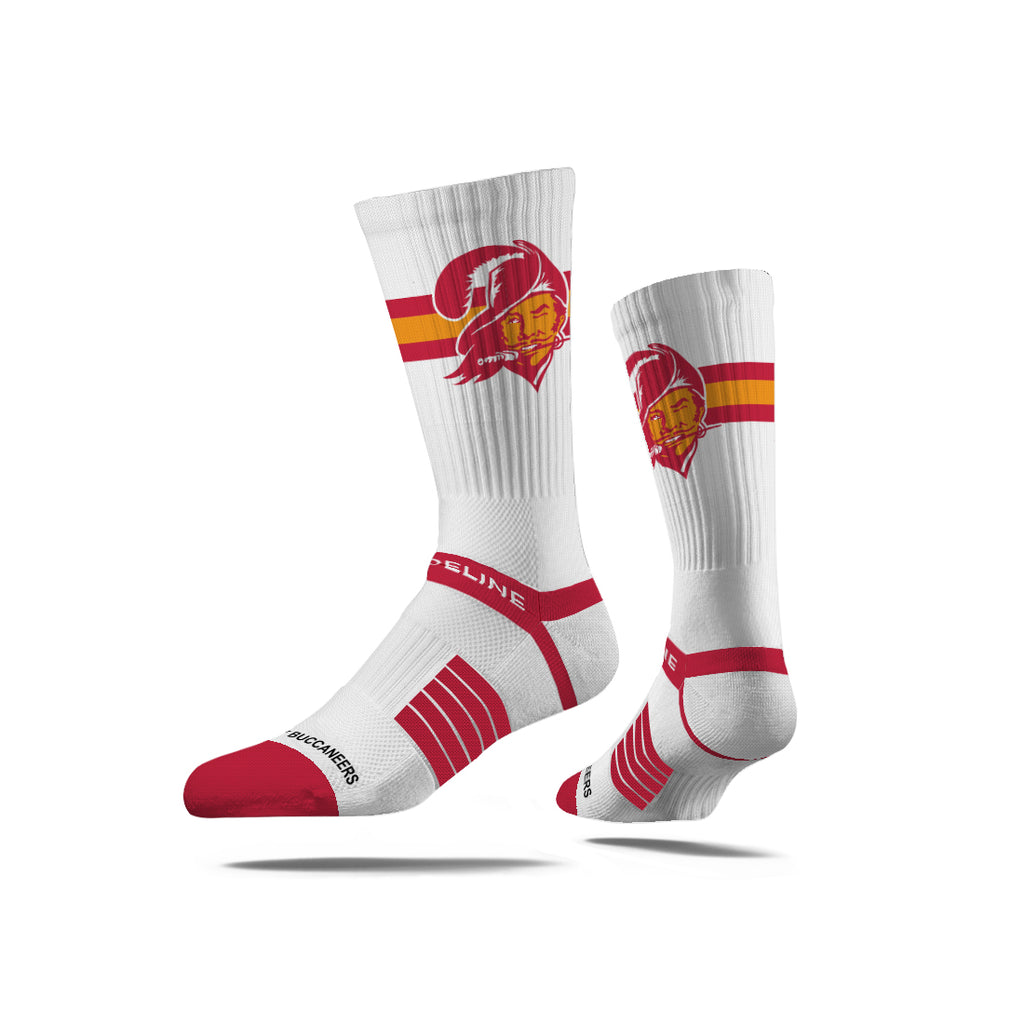 Tampa Bay Buccaneers | Premium Knit Crew | Retro White Socks - Sports Gifts, Sports Memorabilia, Sports Collectibles, Fan Shop