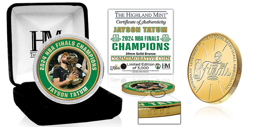 Jayson Tatum 2024 NBA Finals Champs Bronze Color Coin - Sports Collectibles, Sports Memorabilia, Sports Fan Shop, Sports Gifts