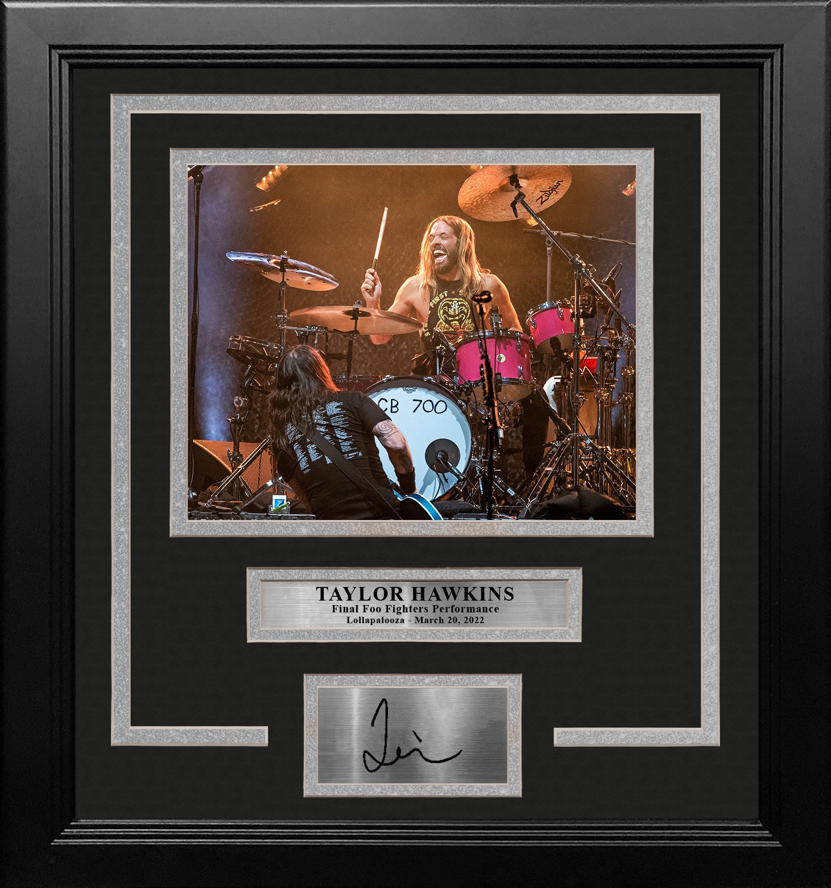 Taylor Hawkins Final Performance 8" x 10" Framed Photo with Engraved Autograph - Sports Collectibles, Sports Memorabilia, Sports Fan Shop, Sports Gifts