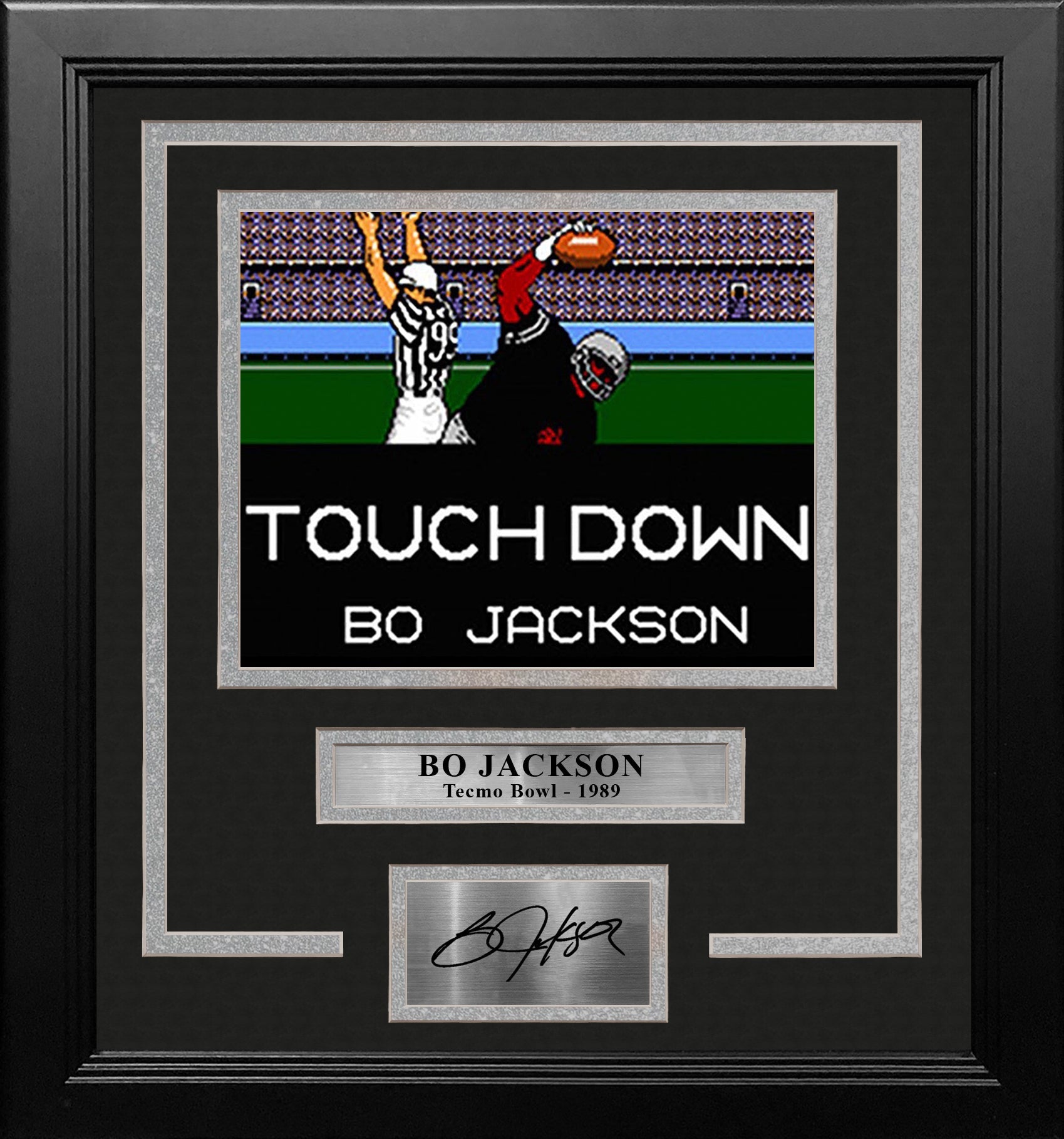 Bo Jackson Tecmo Bowl Touchdown 8" x 10" Framed Video Game Football Photo with Engraved Autograph - Sports Collectibles, Sports Memorabilia, Sports Fan Shop, Sports Gifts