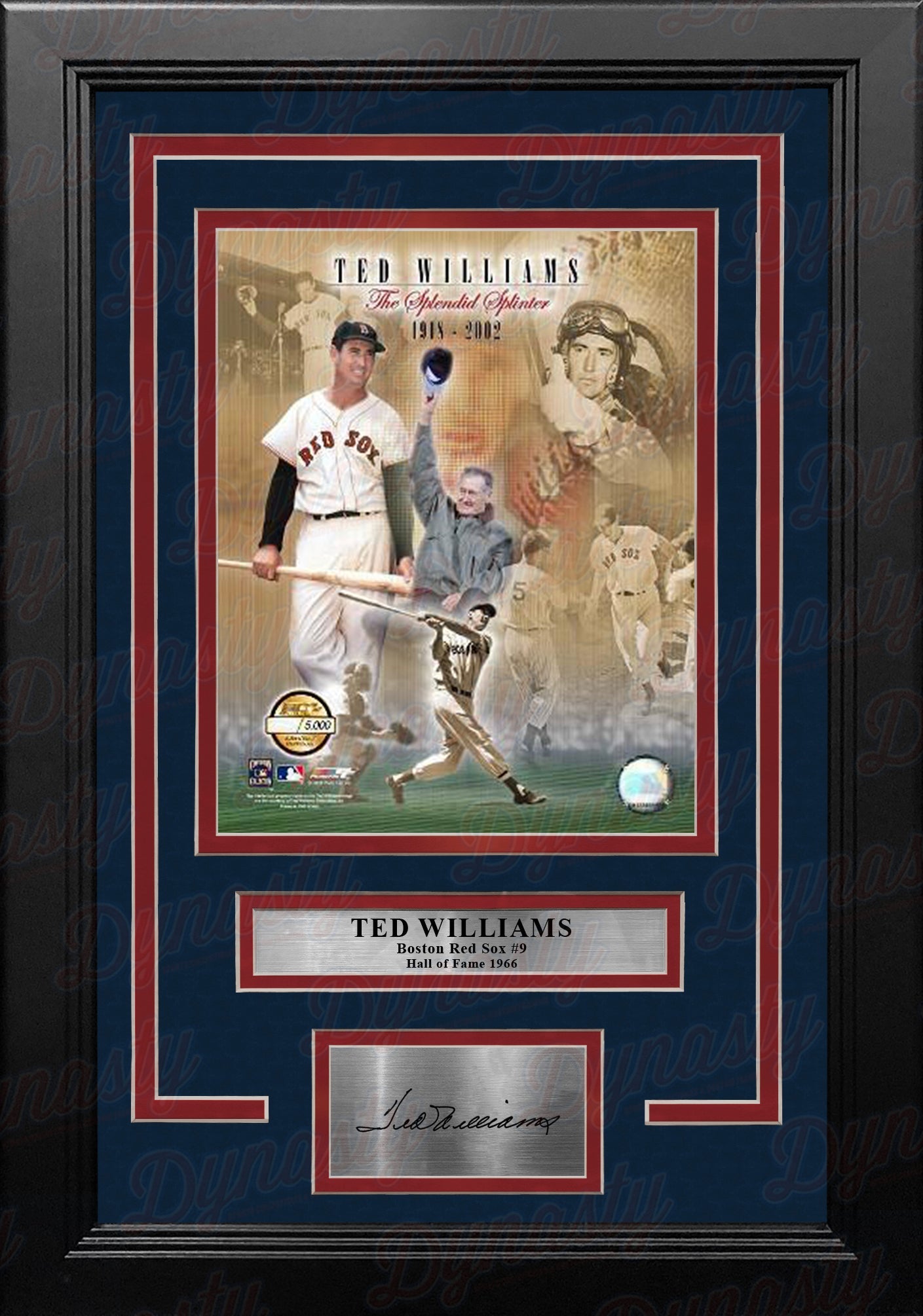 Ted Williams Boston Red Sox Splendid Splinter 8x10 Framed Baseball Photo with Engraved Autograph - Sports Collectibles, Sports Memorabilia, Sports Fan Shop, Sports Gifts