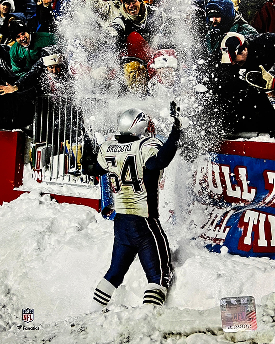 Tedy Bruschi Snow Celebration New England Patriots 8" x 10" Football Photo - Sports Collectibles, Sports Memorabilia, Sports Fan Shop, Sports Gifts