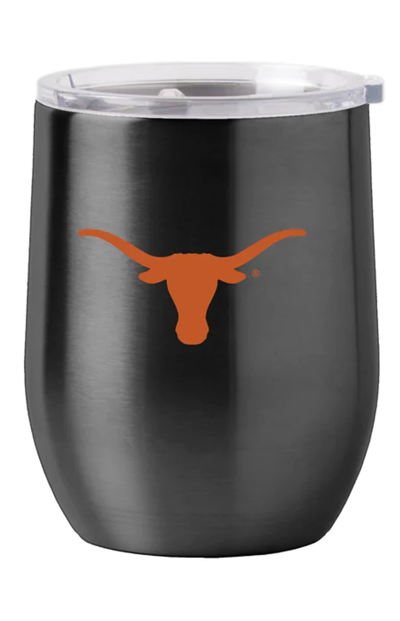 Texas Longhorns Travel Tumbler 16oz Stainless Steel Curved - Sports Collectibles, Sports Memorabilia, Sports Fan Shop, Sports Gifts