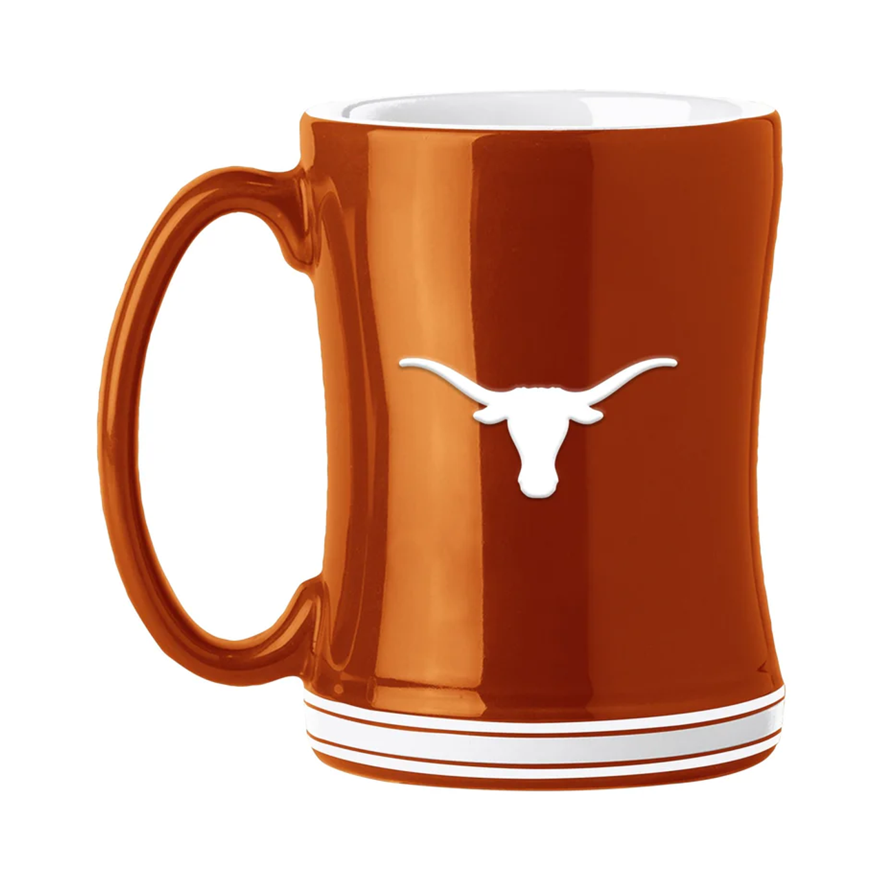 Texas Longhorns Coffee Mug 14oz Sculpted Relief Team Color - Sports Collectibles, Sports Memorabilia, Sports Fan Shop, Sports Gifts