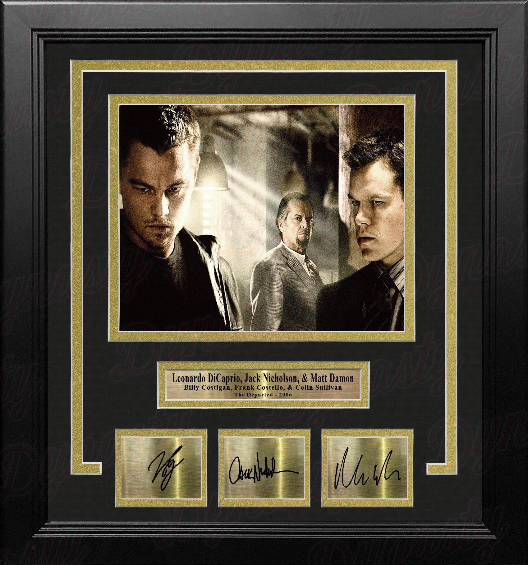 Leonardo DiCaprio Jack Nicholson & Matt Damon The Departed 8x10 Framed Photo with Laser Autographs - Sports Collectibles, Sports Memorabilia, Sports Fan Shop, Sports Gifts