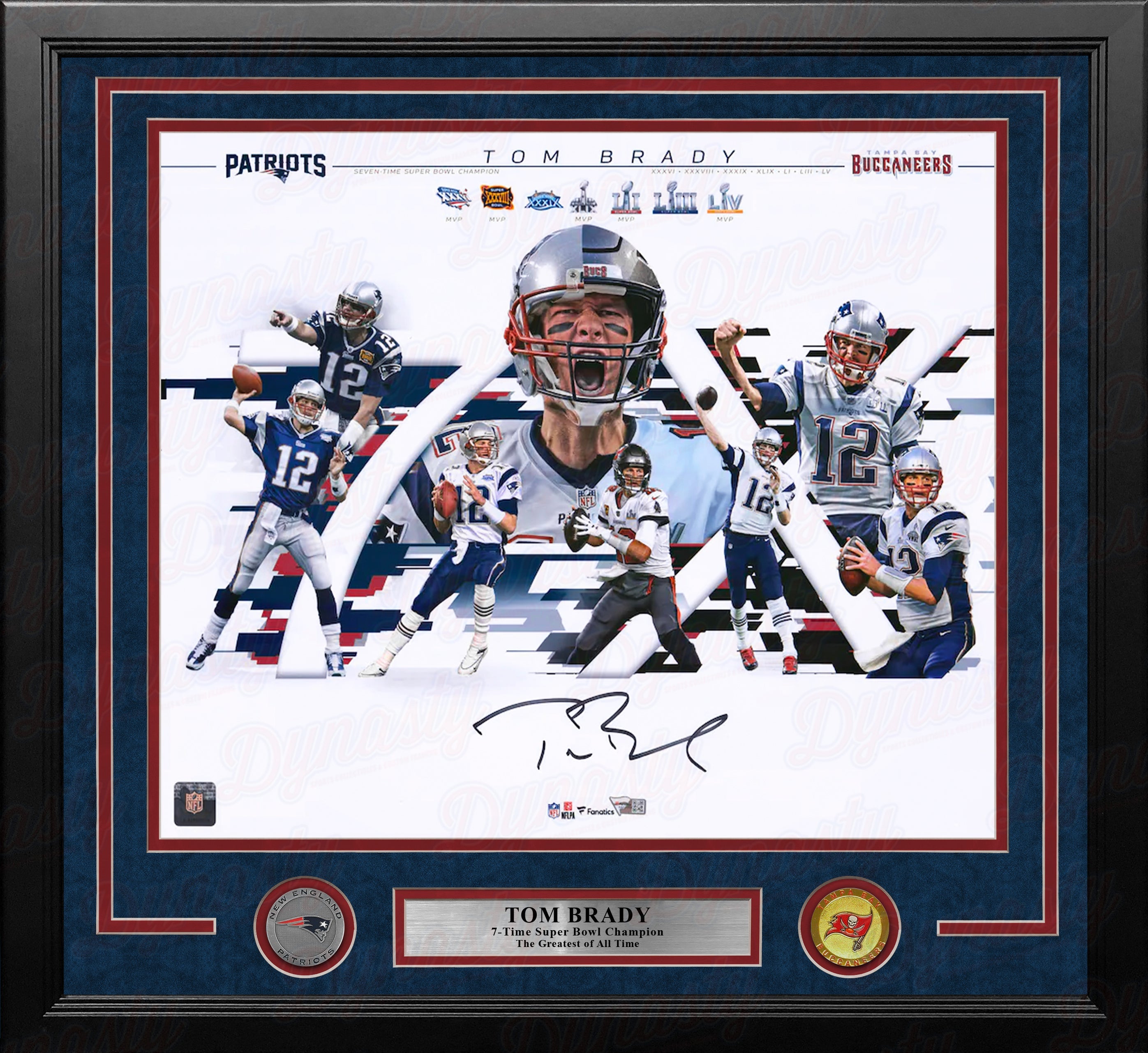 Tom Brady New England Patriots & Tampa Bay Buccaneers Autographed 16" x 20" Framed Collage Photo - Sports Collectibles, Sports Memorabilia, Sports Fan Shop, Sports Gifts