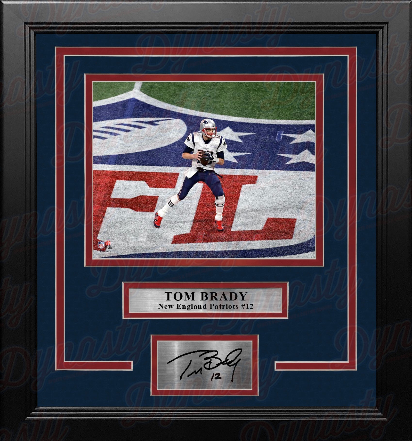 Tom Brady in Action New England Patriots 8" x 10" Framed Football Photo with Engraved Autograph - Sports Collectibles, Sports Memorabilia, Sports Fan Shop, Sports Gifts