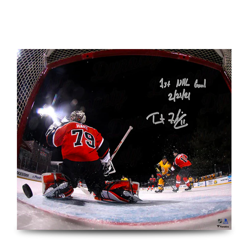 Trent Frederic First NHL Goal Boston Bruins Autographed 11" x 14" Hockey Photo with Inscription - Sports Collectibles, Sports Memorabilia, Sports Fan Shop, Sports Gifts