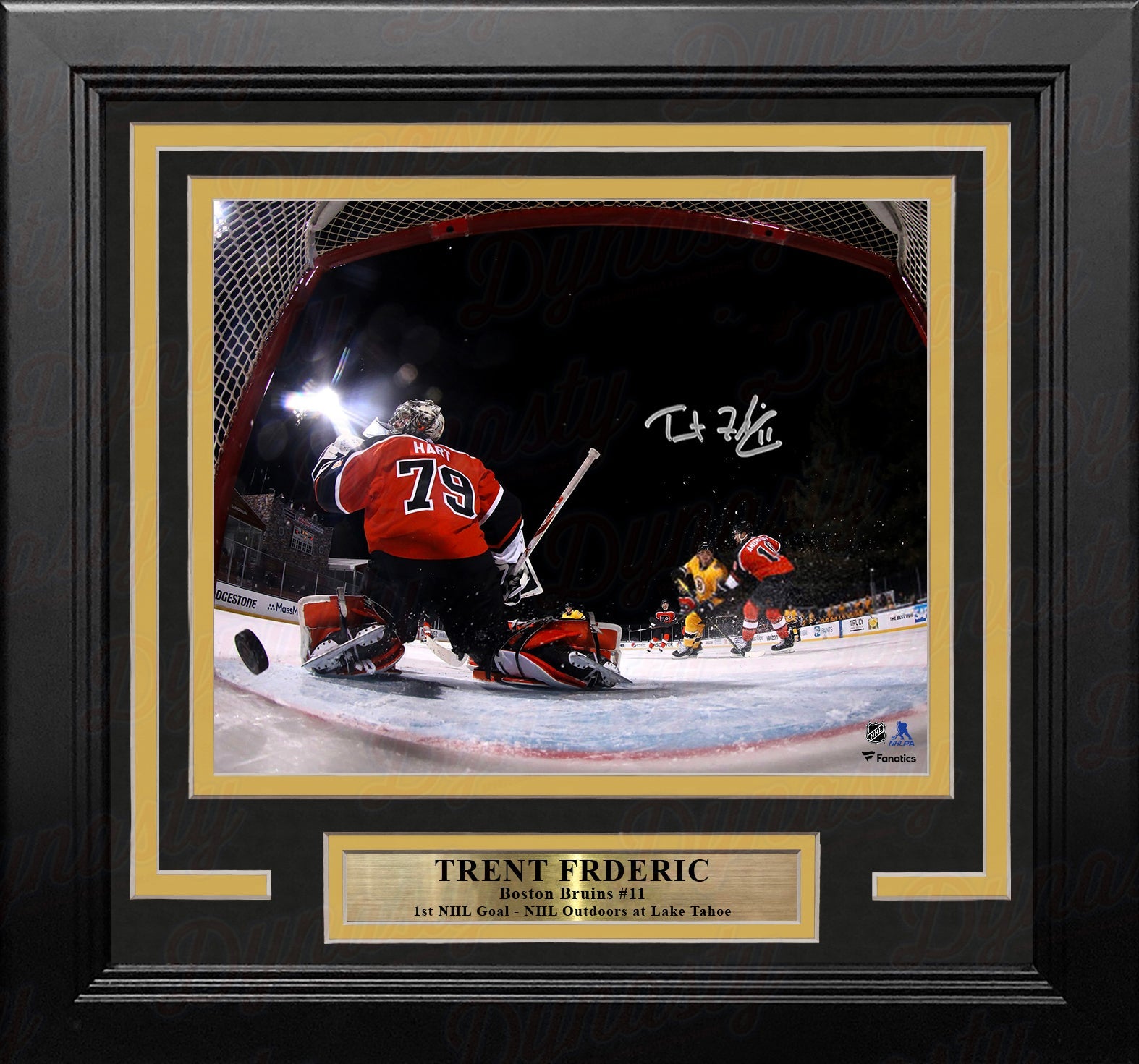 Trent Frederic First NHL Goal Boston Bruins Autographed 8" x 10" Framed Hockey Photo - Sports Collectibles, Sports Memorabilia, Sports Fan Shop, Sports Gifts