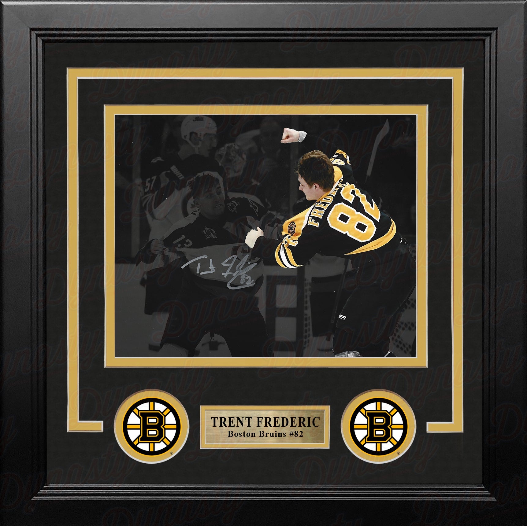 Trent Frederic Fight Boston Bruins Autographed 8" x 10" Framed Blackout Hockey Photo - Sports Collectibles, Sports Memorabilia, Sports Fan Shop, Sports Gifts