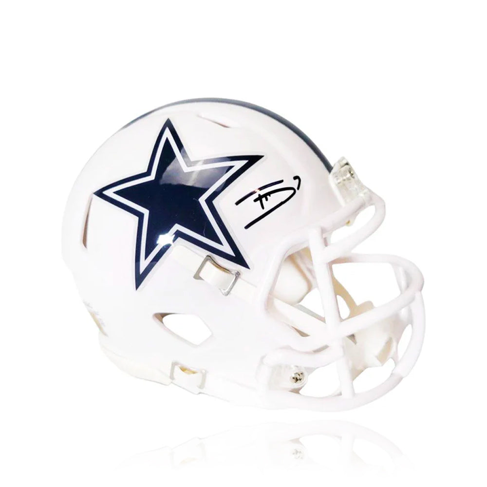 Trevon Diggs Dallas Cowboys Autographed Alternate White Speed Mini Helmet - Sports Collectibles, Sports Memorabilia, Sports Fan Shop, Sports Gifts