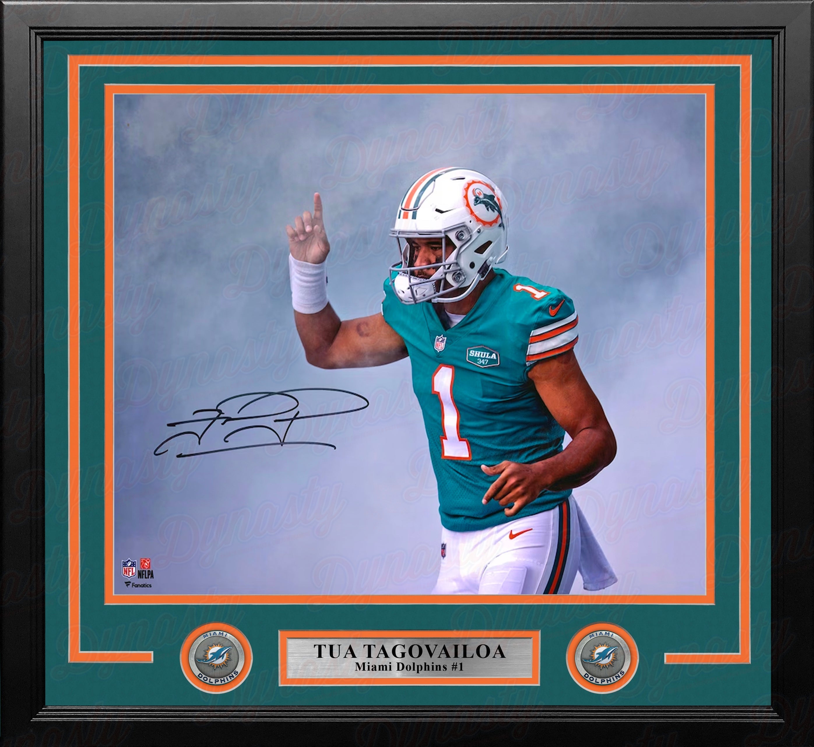 Tua Tagovailoa Entrance Miami Dolphins Autographed 16" x 20" Framed Football Photo - Sports Collectibles, Sports Memorabilia, Sports Fan Shop, Sports Gifts