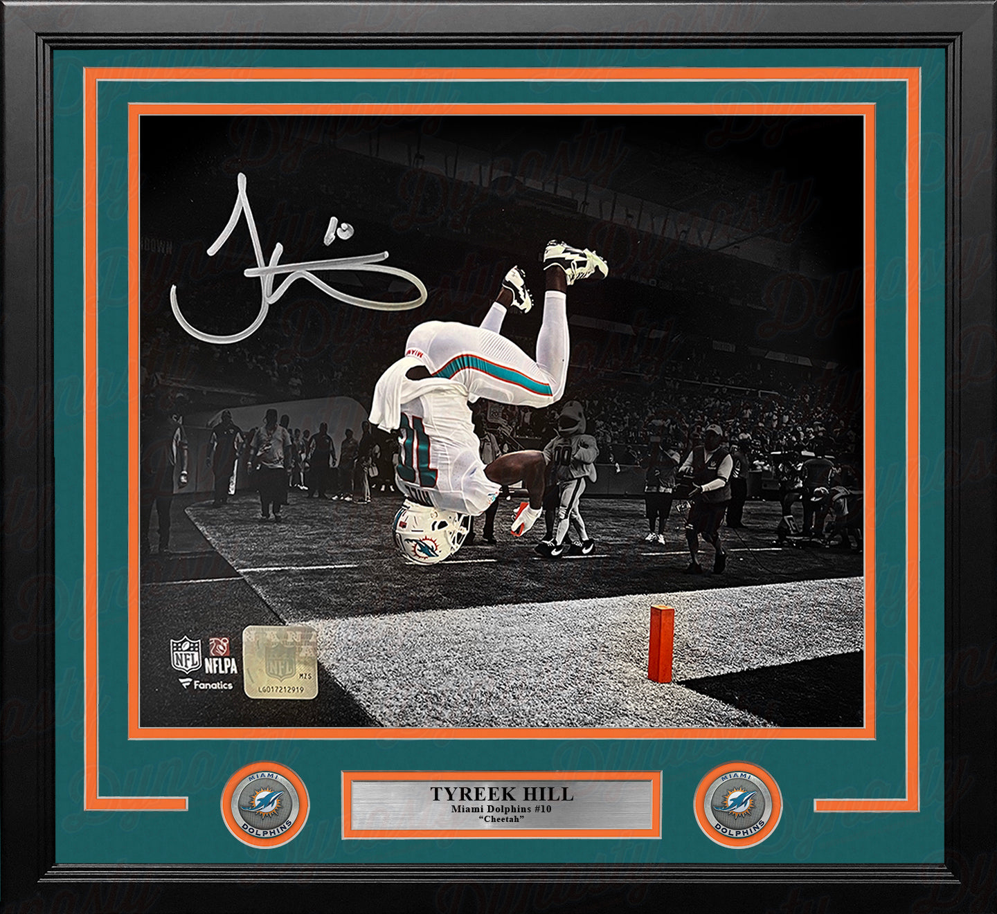 Tyreek Hill Backflip Action Miami Dolphins Autographed 16" x 20" Framed Football Photo - Sports Collectibles, Sports Memorabilia, Sports Fan Shop, Sports Gifts