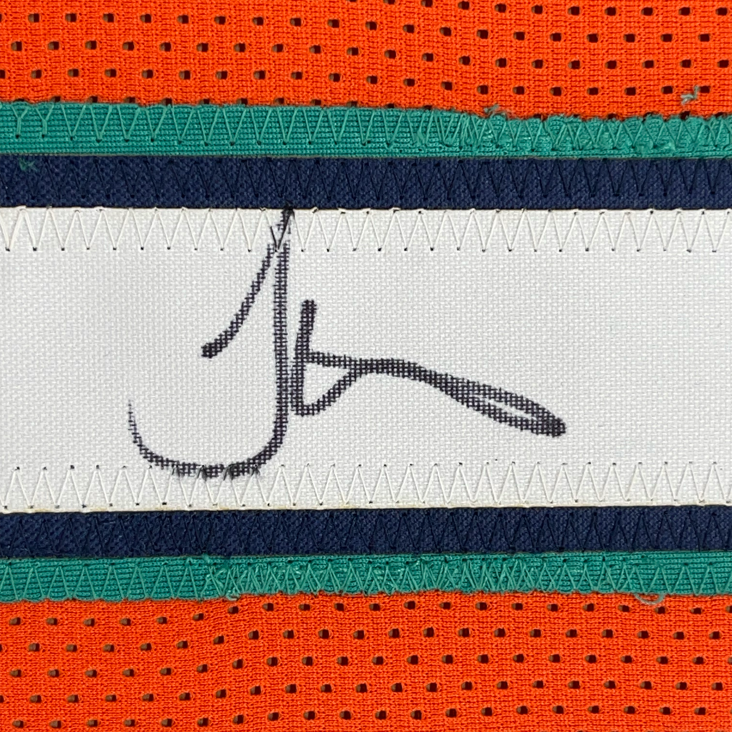Framed Autographed/Signed Tyreek Hill 35x39 Miami Orange Retro Football Jersey JSA COA