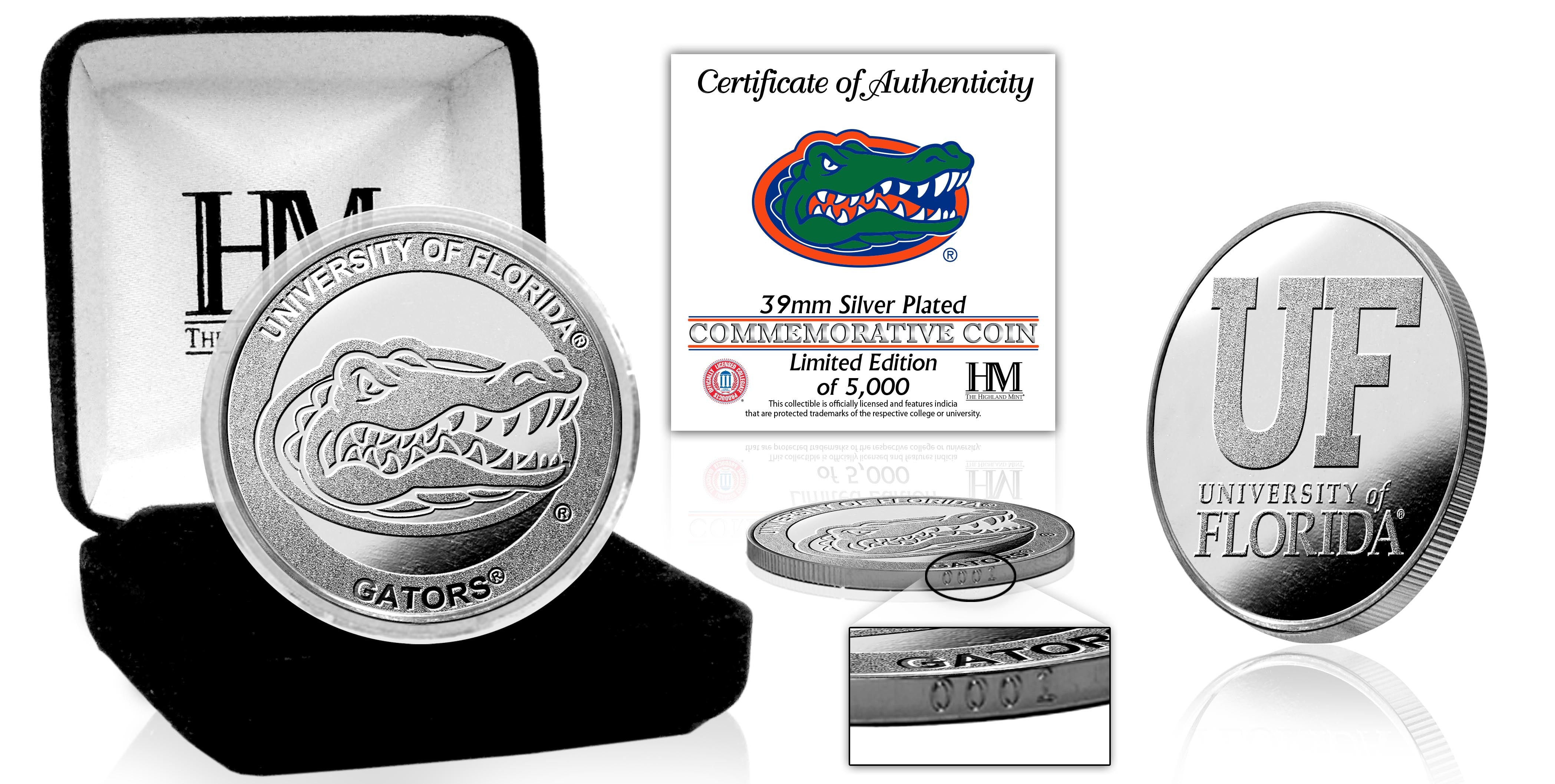 University of Florida Gators Silver Mint Coin - Sports Collectibles, Sports Memorabilia, Sports Fan Shop, Sports Gifts