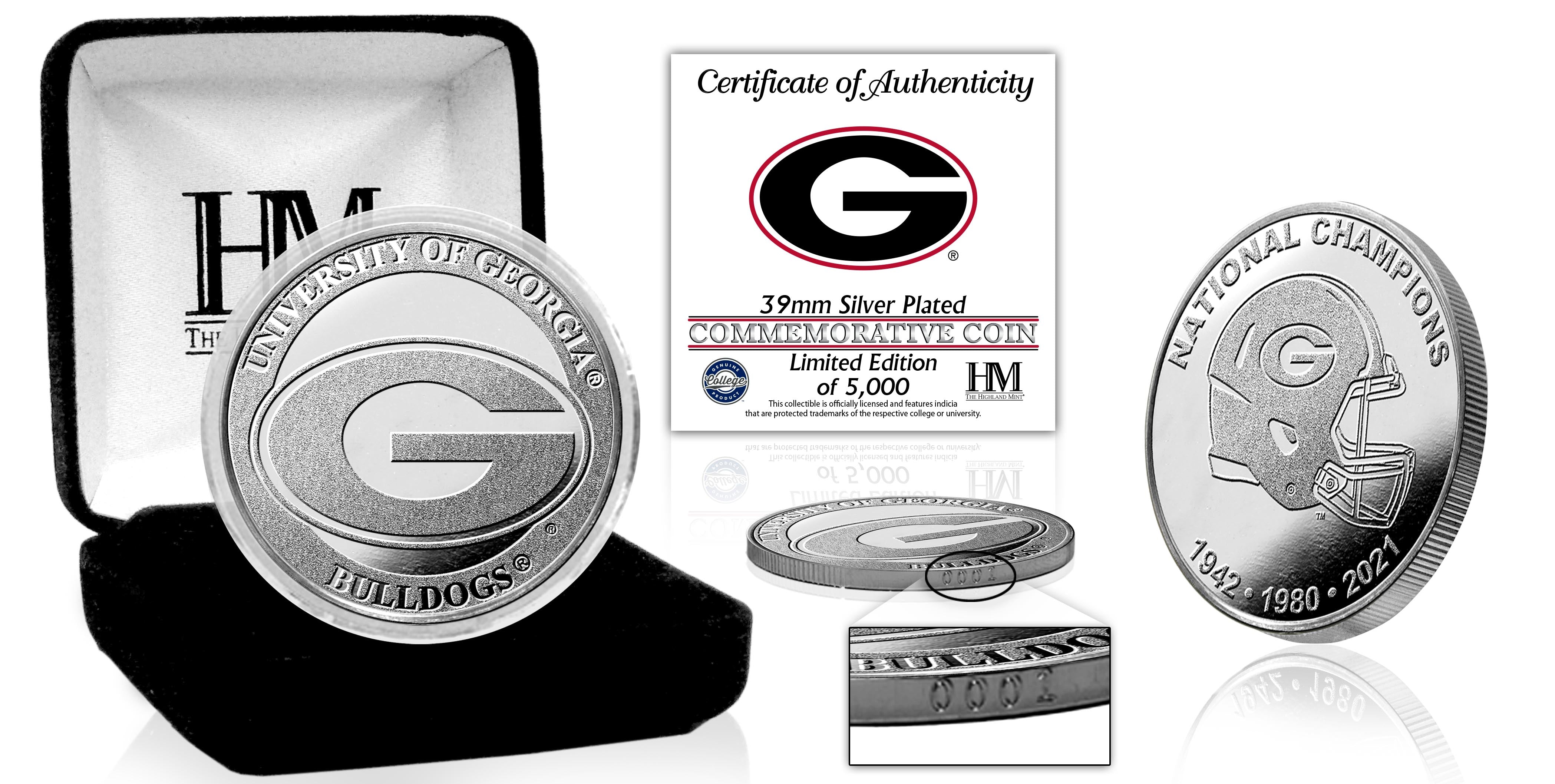 University of Georgia Bulldogs Silver Mint Coin - Sports Collectibles, Sports Memorabilia, Sports Fan Shop, Sports Gifts