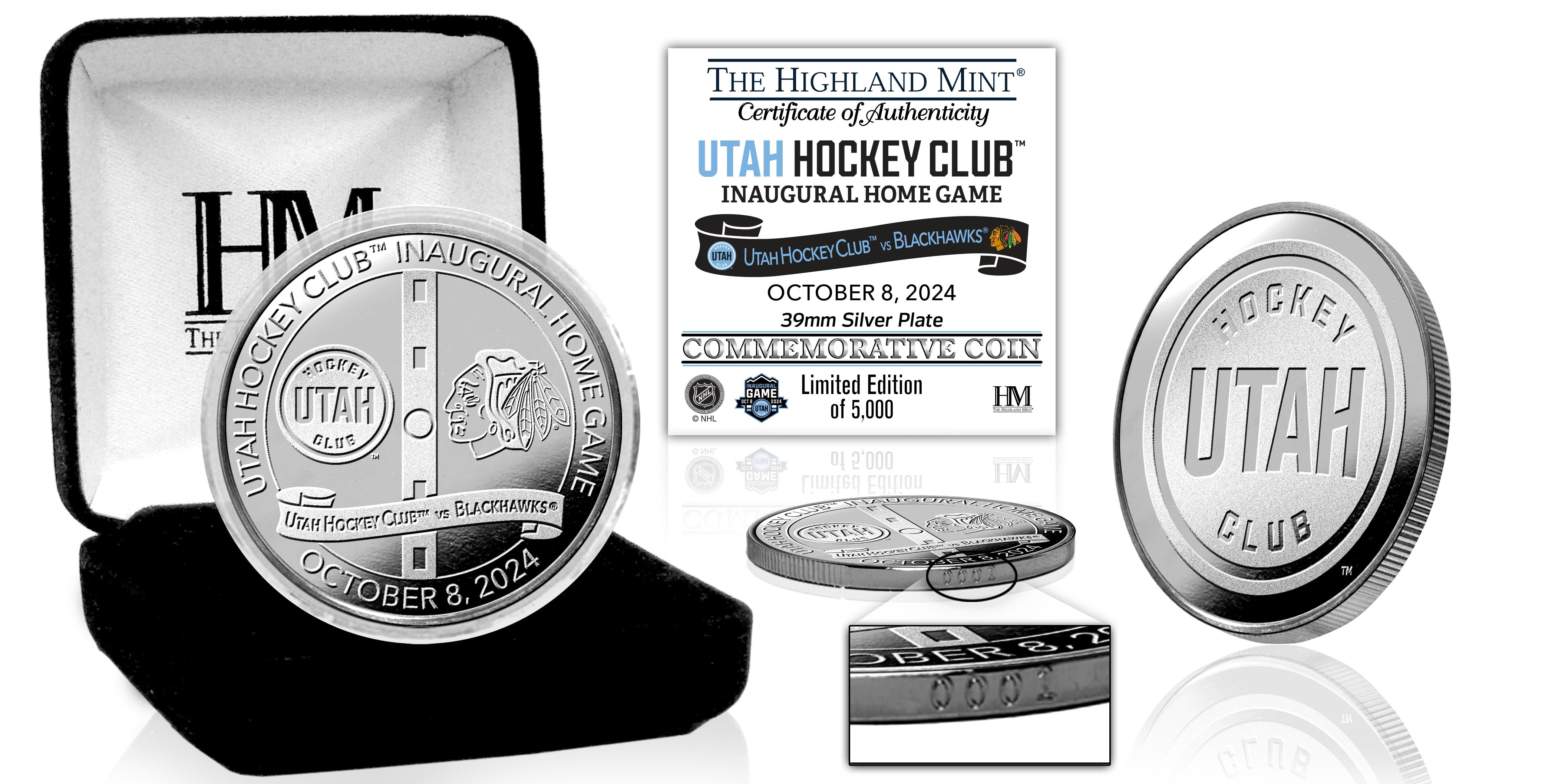 Utah Hockey Club Inaugural Game Silver Coin - Sports Collectibles, Sports Memorabilia, Sports Fan Shop, Sports Gifts