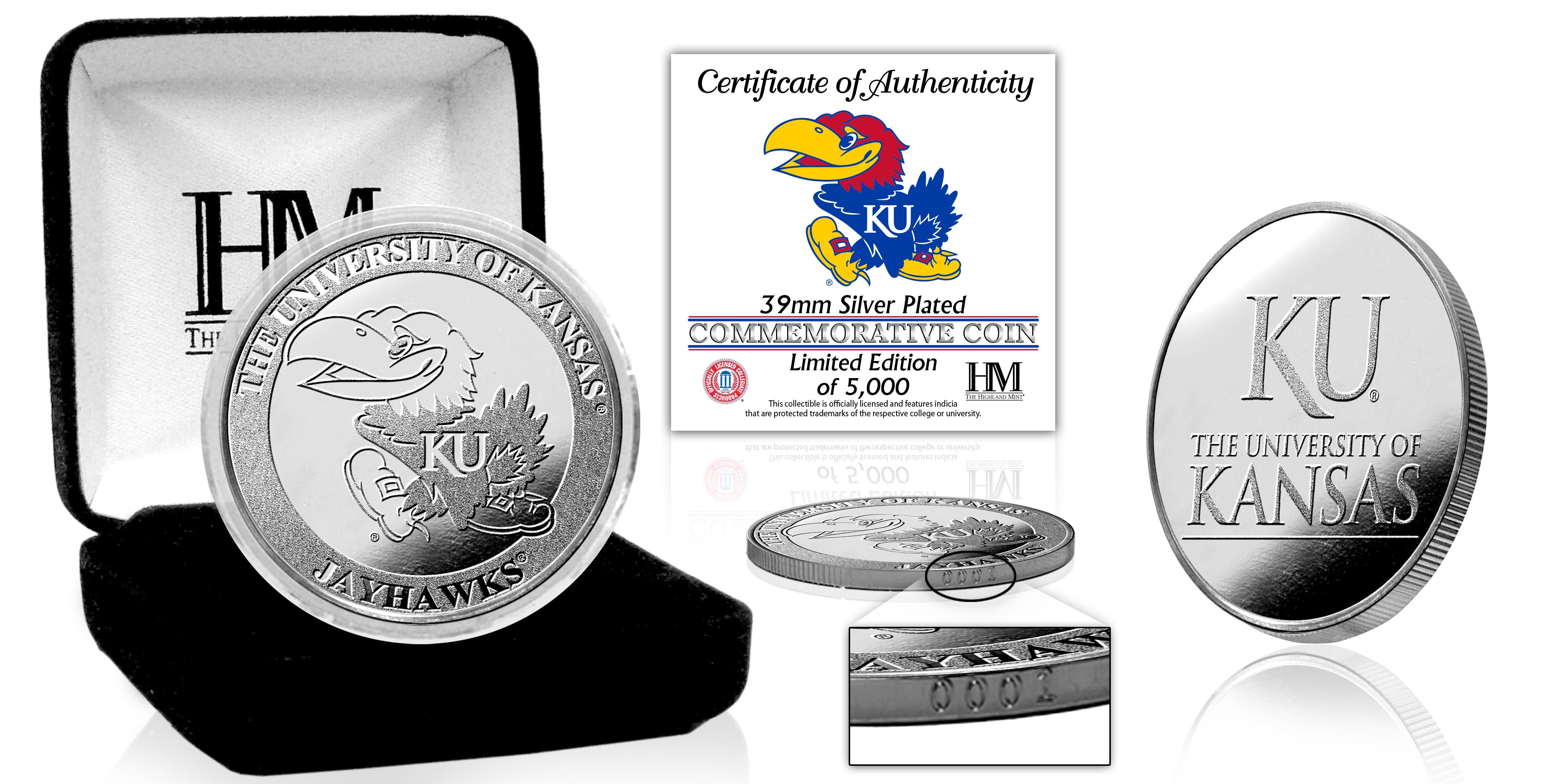 University of Kansas Jayhawks Silver Mint Coin - Sports Collectibles, Sports Memorabilia, Sports Fan Shop, Sports Gifts