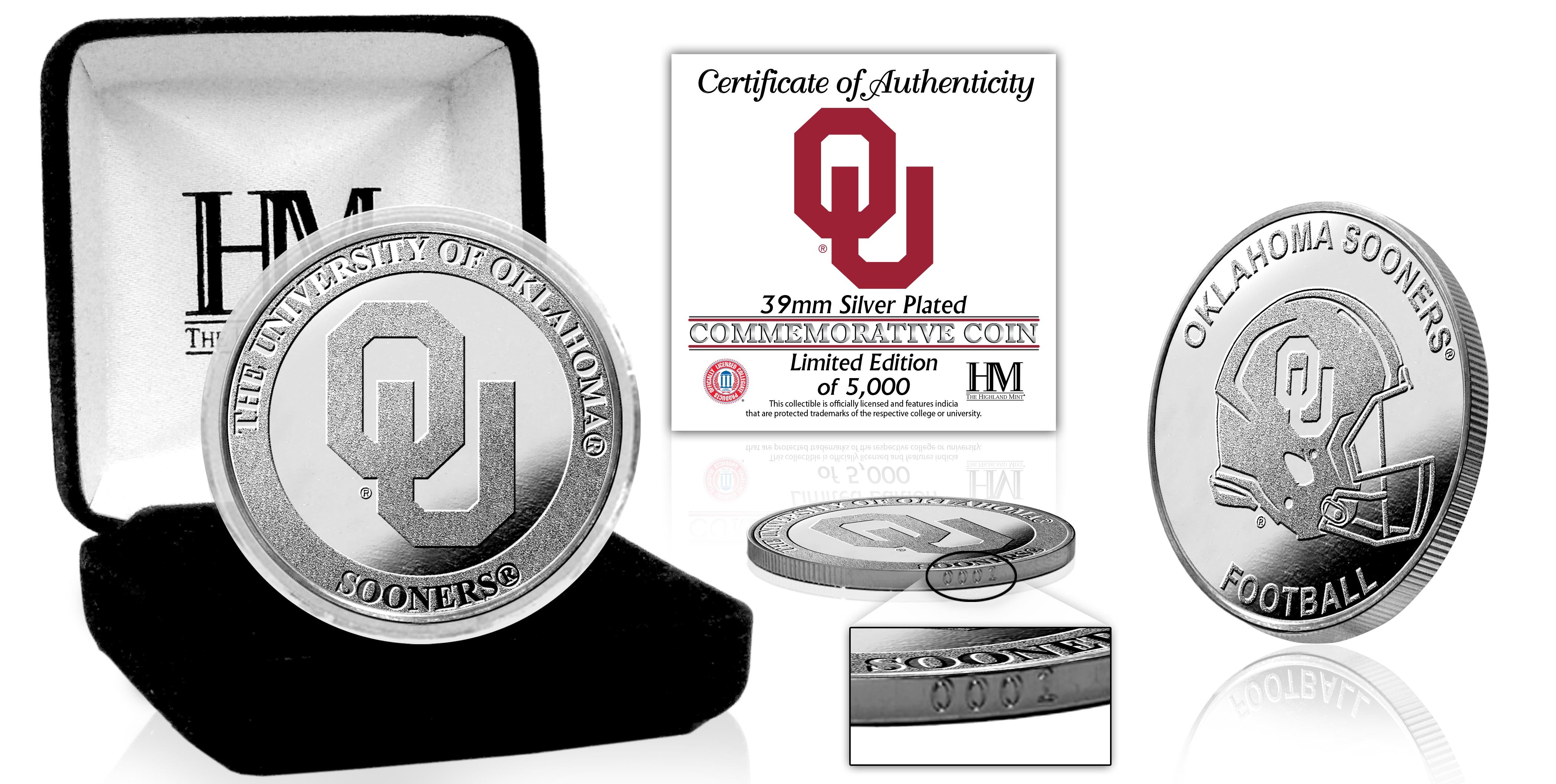 University of Oklahoma Sooners Silver Mint Coin - Sports Collectibles, Sports Memorabilia, Sports Fan Shop, Sports Gifts