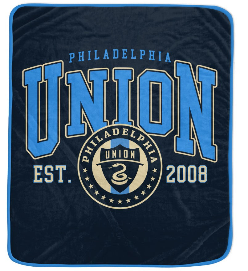 Philadelphia Union 50" x 60" Vintage Arch Block Blanket - Sports Collectibles, Sports Memorabilia, Sports Fan Shop, Sports Gifts