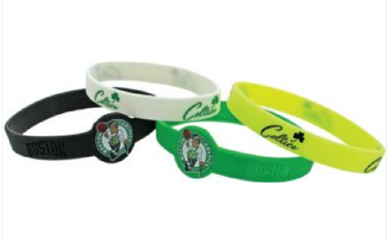 Boston Celtics Bracelets 4 Pack Silicone - Sports Collectibles, Sports Memorabilia, Sports Fan Shop, Sports Gifts