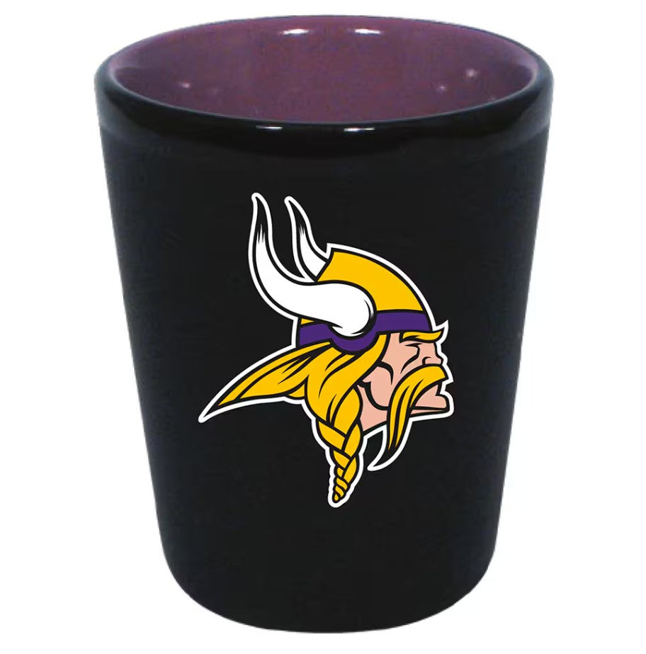 Minnesota Vikings Matte Black/Inner Color Shot Glass - Sports Collectibles, Sports Memorabilia, Sports Fan Shop, Sports Gifts