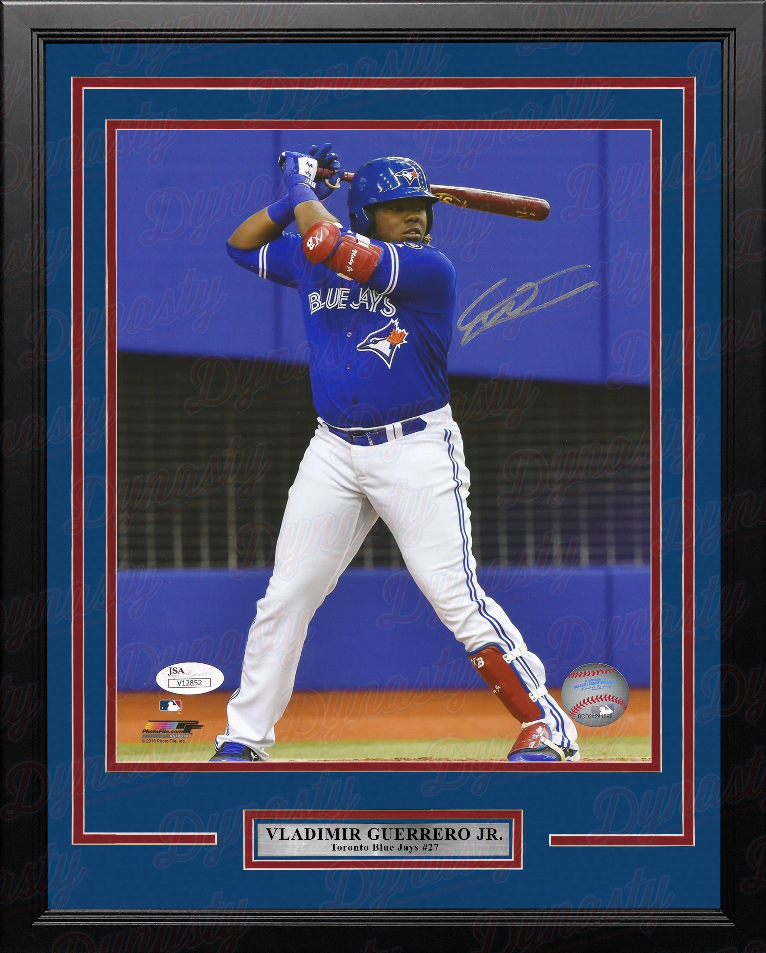 Vladimir Guerrero, Jr. At-Bat Toronto Blue Jays Autographed Framed Baseball Photo - Sports Collectibles, Sports Memorabilia, Sports Fan Shop, Sports Gifts