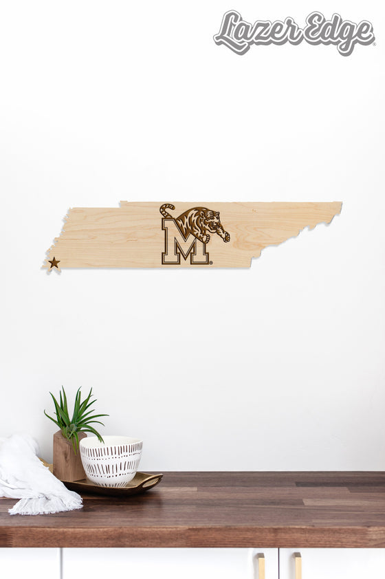 Memphis, Univerisity of Wall Hanging Block M on State - 757 Sports Collectibles