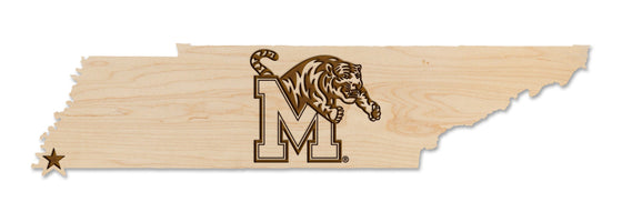 Memphis, Univerisity of Wall Hanging Block M on State - 757 Sports Collectibles