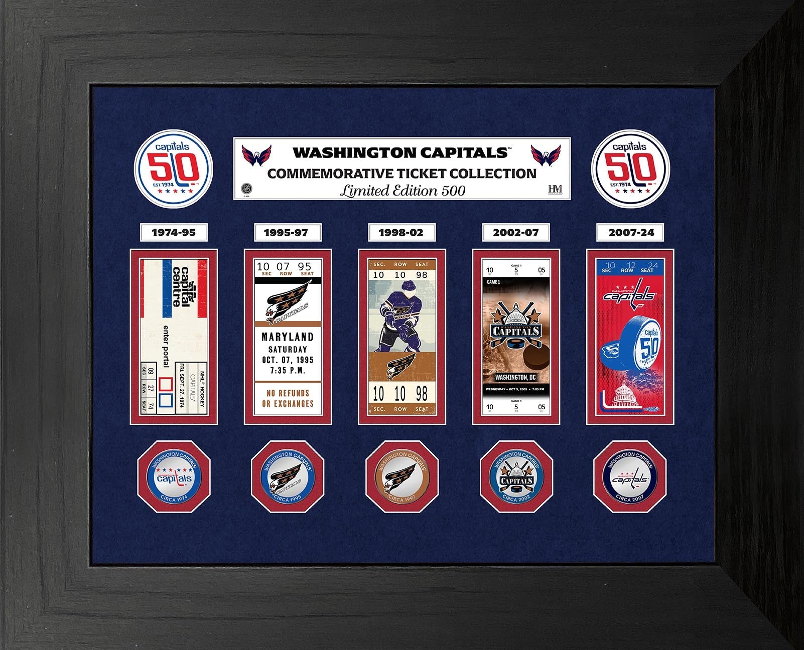 Washington Capitals 50th Anniversary DELUXE Ticket Collection Silver Coin Photo Mint - Sports Collectibles, Sports Memorabilia, Sports Fan Shop, Sports Gifts