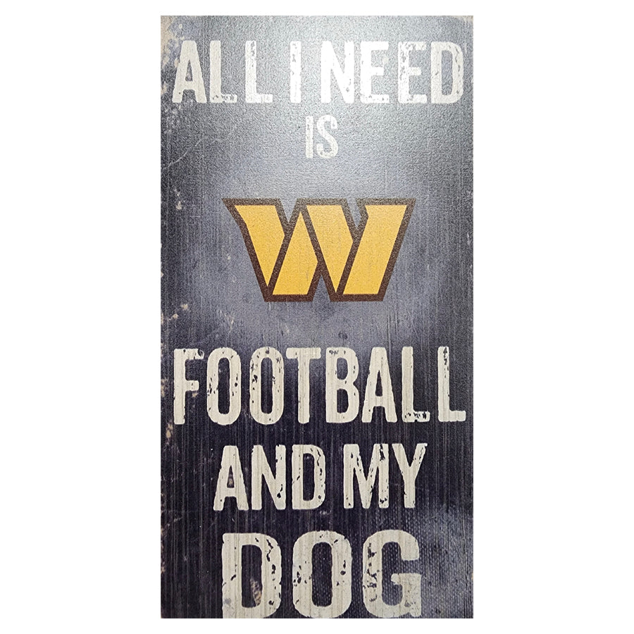 Washington Commanders Football and My Dog Wooden Sign - Sports Collectibles, Sports Memorabilia, Sports Fan Shop, Sports Gifts