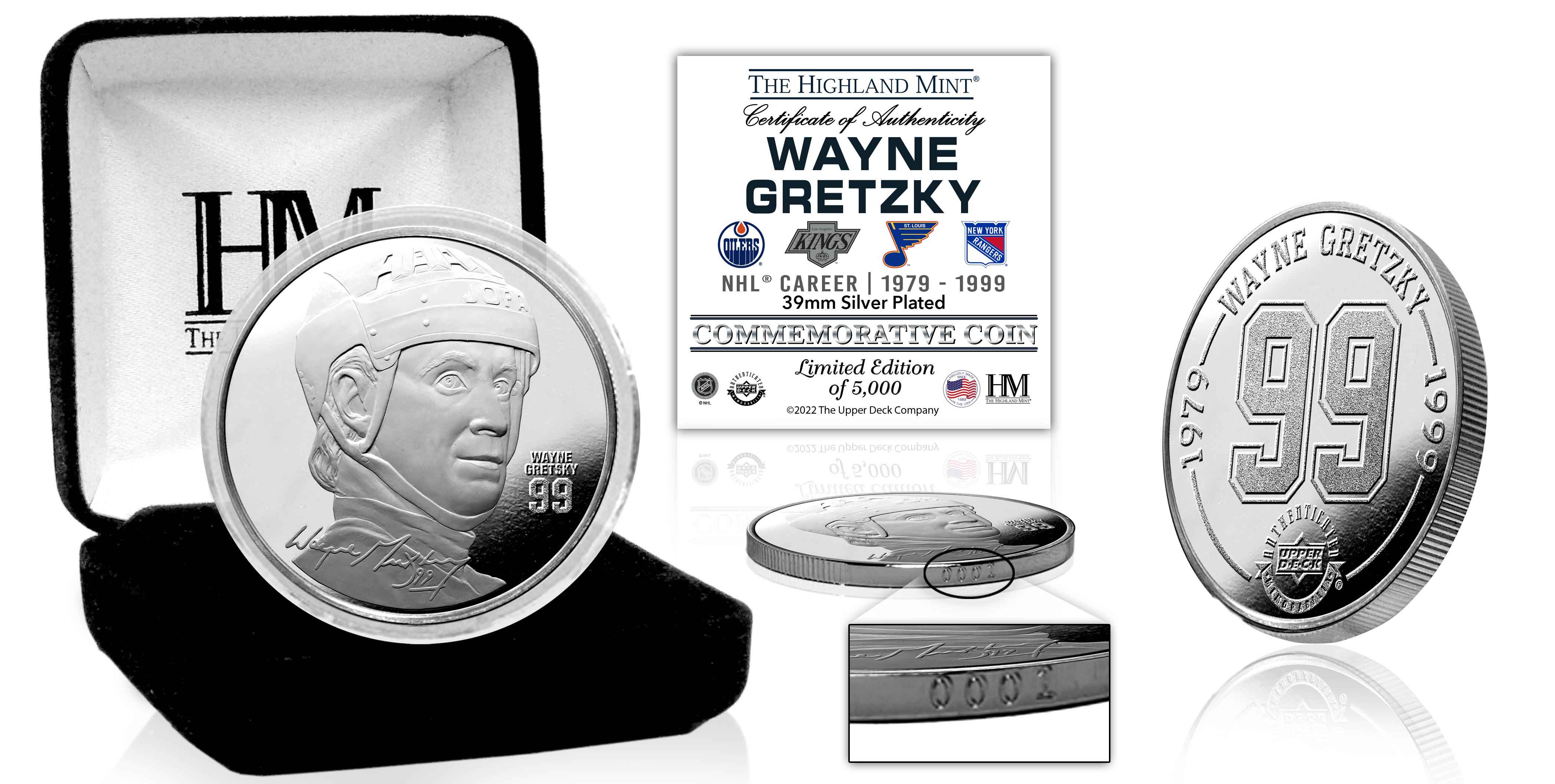 Wayne Gretzky NHL Career Silver Plated Mint Coin - Sports Collectibles, Sports Memorabilia, Sports Fan Shop, Sports Gifts