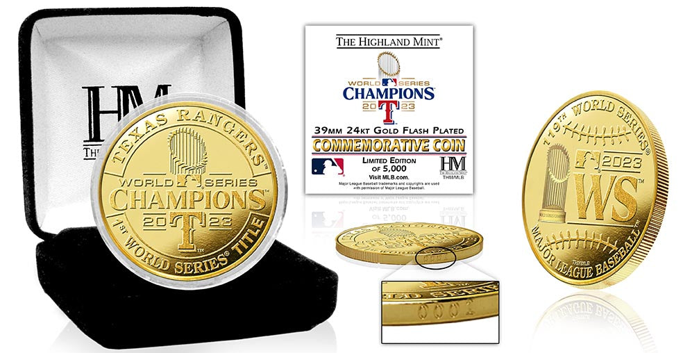 Texas Rangers 2023 World Series Champs Gold Coin - Sports Collectibles, Sports Memorabilia, Sports Fan Shop, Sports Gifts
