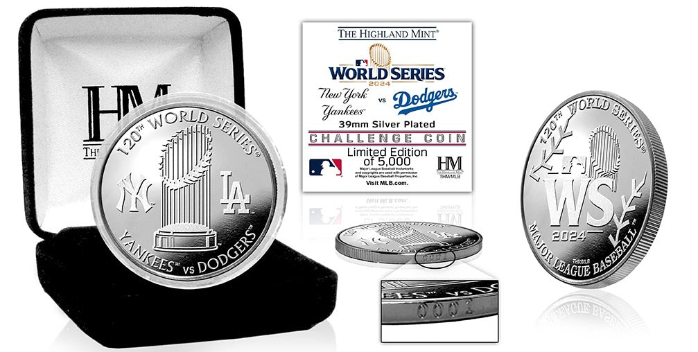 2024 World Series New York Yankees VS LA Dodgers Dueling Silver Coin - Sports Collectibles, Sports Memorabilia, Sports Fan Shop, Sports Gifts