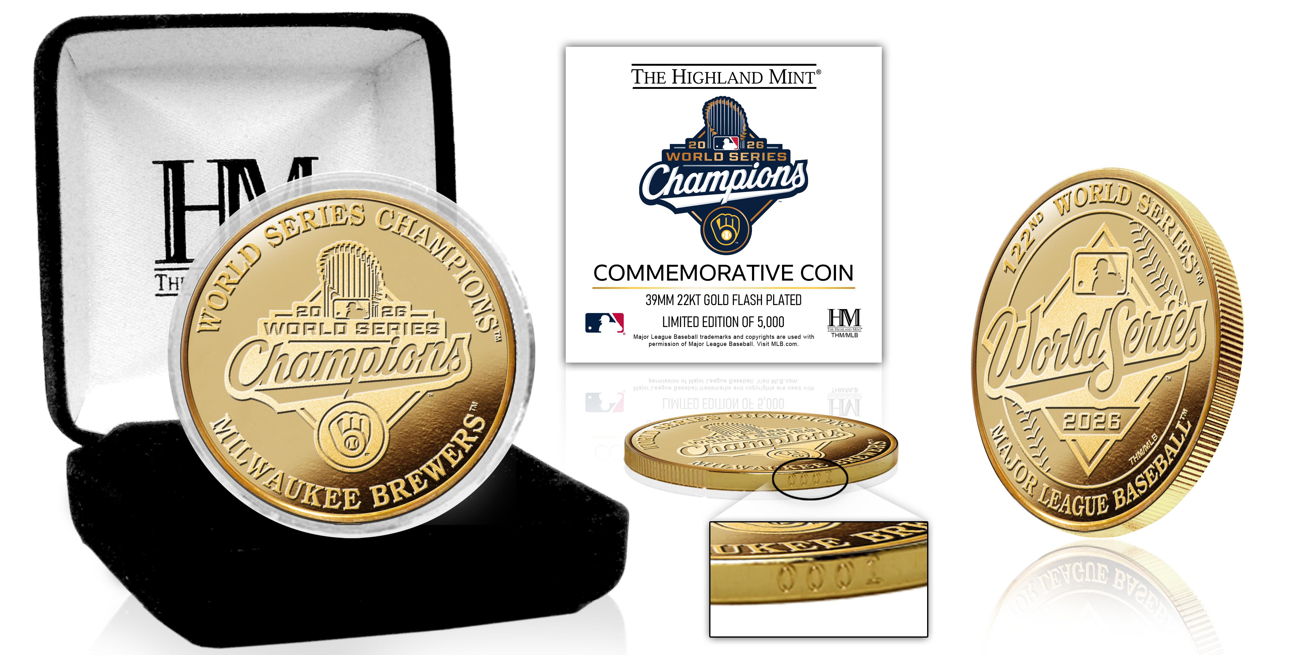 Milwaukee Brewers 2026 World Series Champions Gold Plated Coin