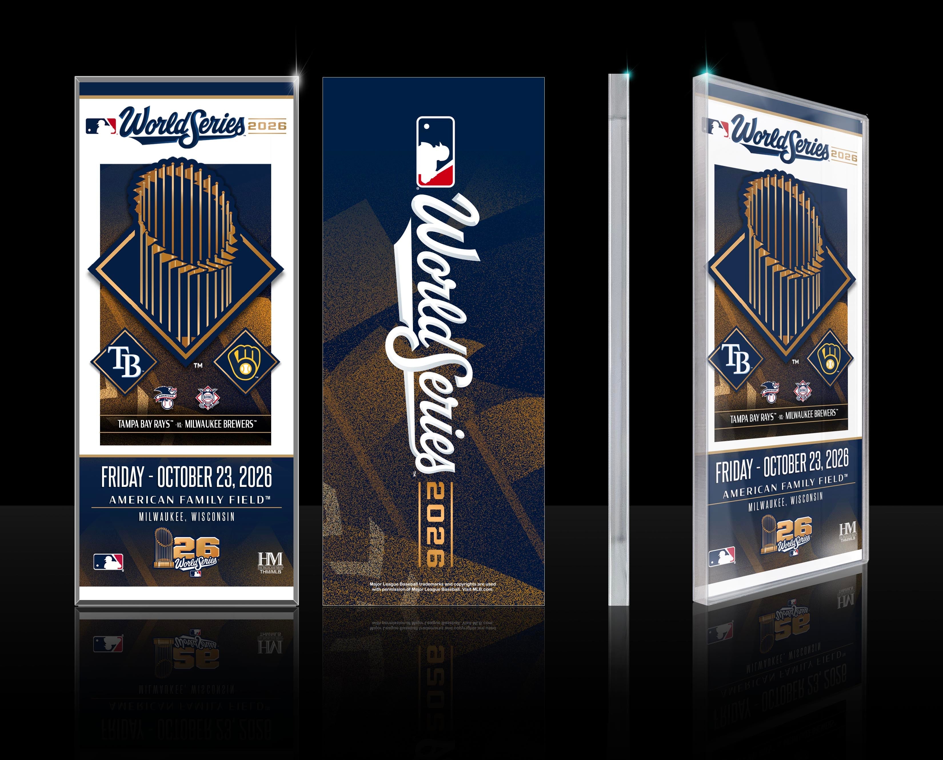 Tampa Bay Rays vs Milwaukee Brewers 2026 World Series Acrylic Commemorative Ticket