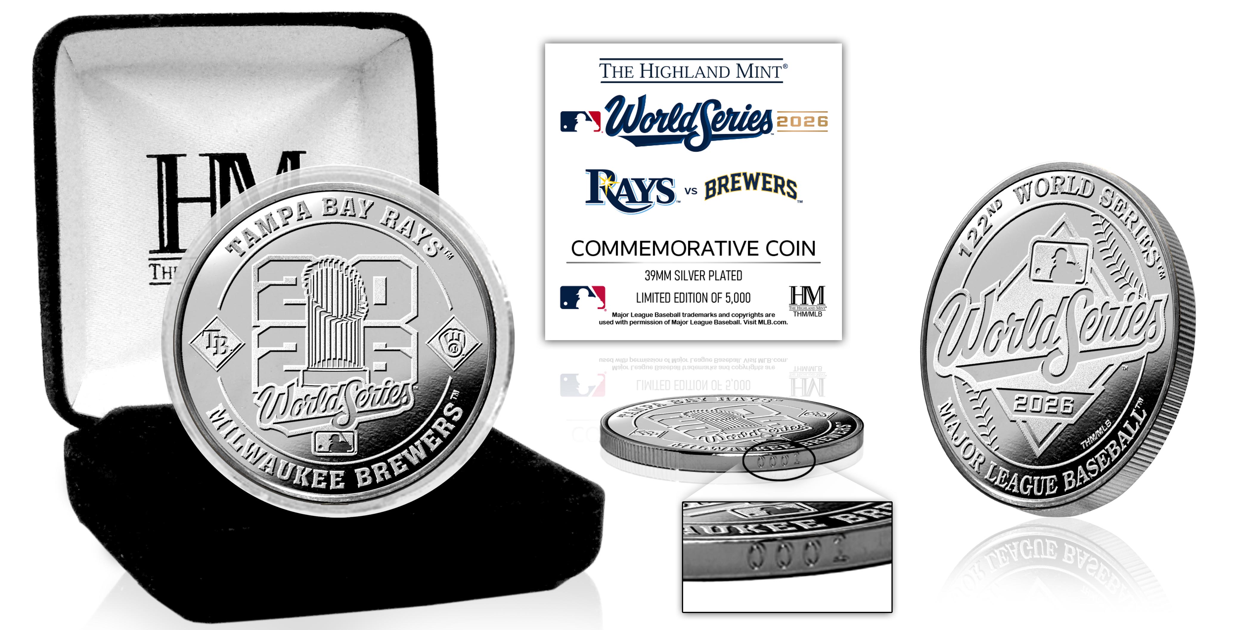 Milwaukee Brewers vs Tampa Bay Rays 2026 World Series Silver-plated Dueling Game Coin
