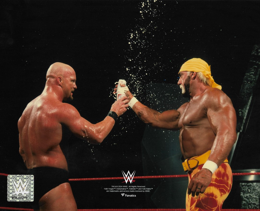Stone Cold Steve Austin & Hulk Hogan Toast in the Ring 8" x 10" WWE Wrestling Photo - Sports Collectibles, Sports Memorabilia, Sports Fan Shop, Sports Gifts
