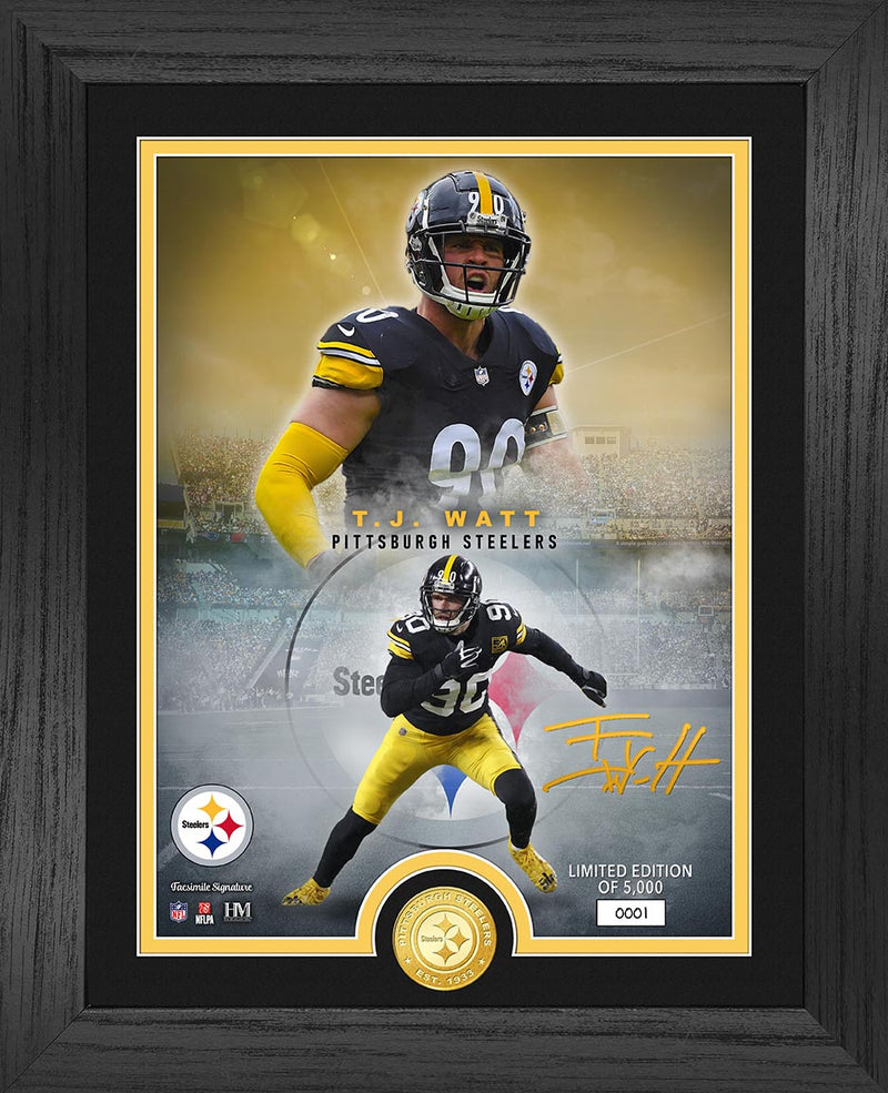 TJ WATT NFL LEGENDS BRONZE COIN PHOTO MINT - 757 Sports Collectibles