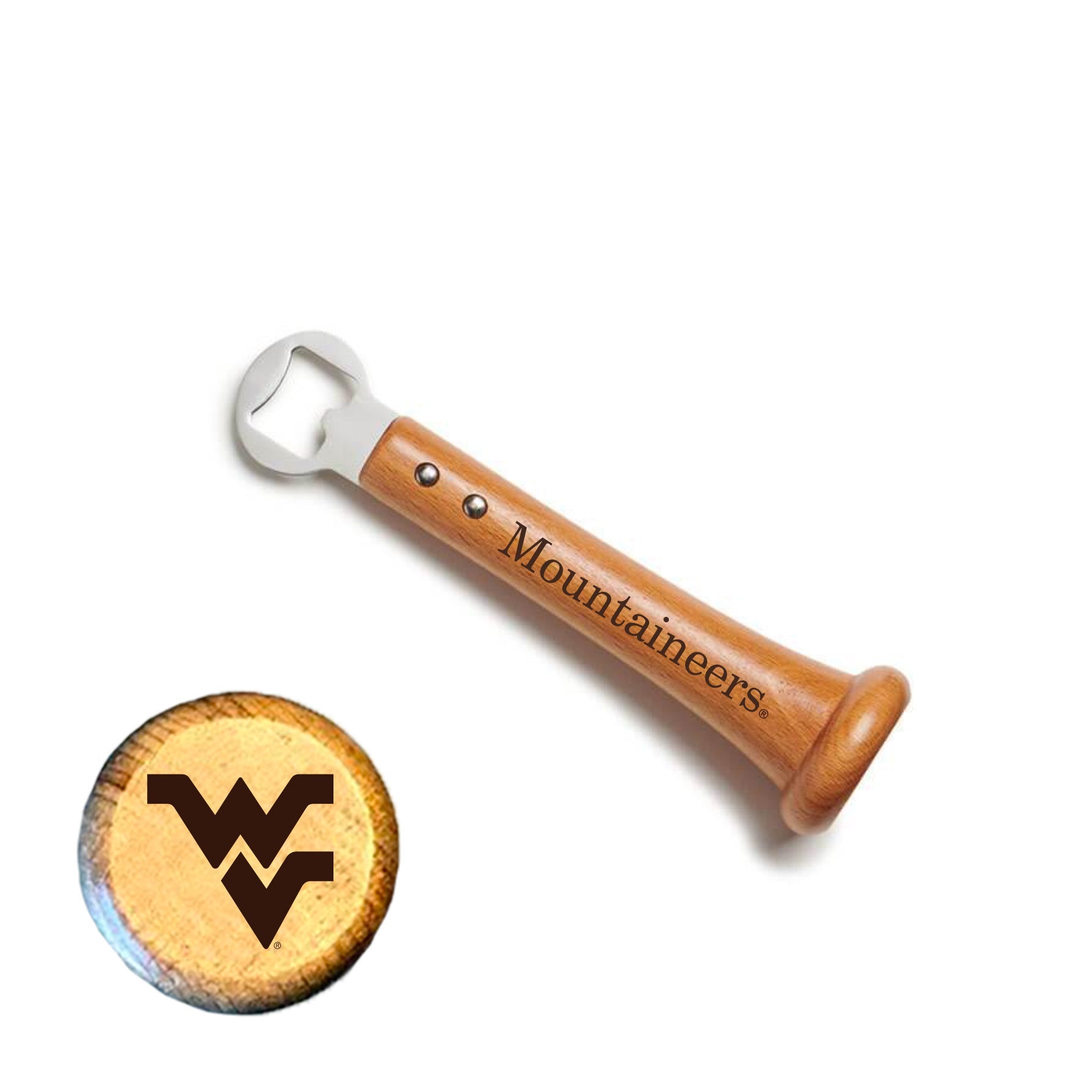 West Virginia University "PICKOFF" Bottle Opener - Sports Collectibles, Sports Memorabilia, Sports Fan Shop, Sports Gifts