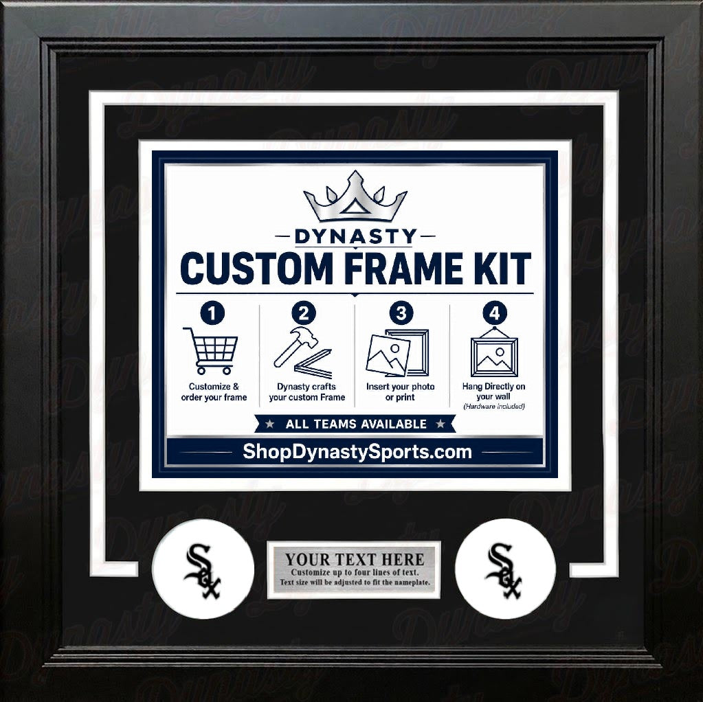 MLB Baseball Photo Picture Frame Kit - Chicago White Sox (Gray Matting, Black Trim)