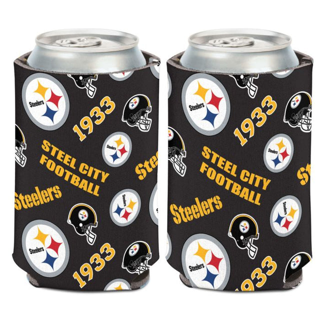 Pittsburgh Steelers Scatterprint Can Cooler 12 oz. - Sports Gifts, Sports Memorabilia, Sports Collectibles, Fan Shop