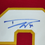 Framed Autographed/Signed Dustin Wolf 35x39 Calgary Red Hockey Jersey Beckett BAS COA