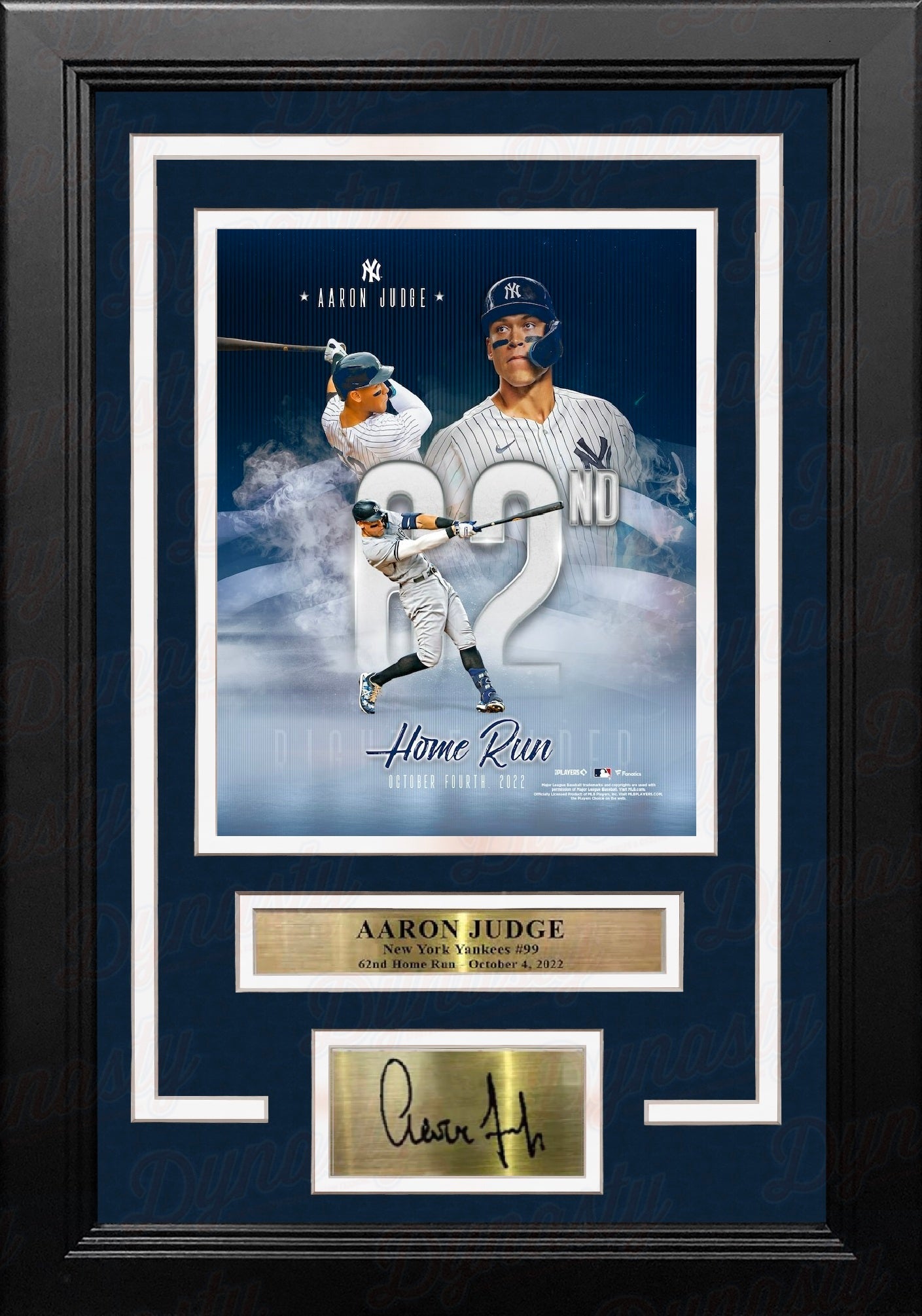 Aaron Judge AL Record 62nd Home Run New York Yankees 8x10 Framed Photo with Engraved Autograph - Sports Gifts, Sports Memorabilia, Sports Collectibles, Fan Shop
