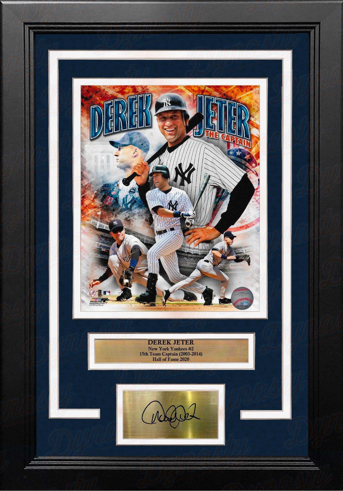 Derek Jeter Captain Collage New York Yankees 8" x 10" Framed Baseball Photo with Engraved Autograph - Sports Gifts, Sports Memorabilia, Sports Collectibles, Fan Shop