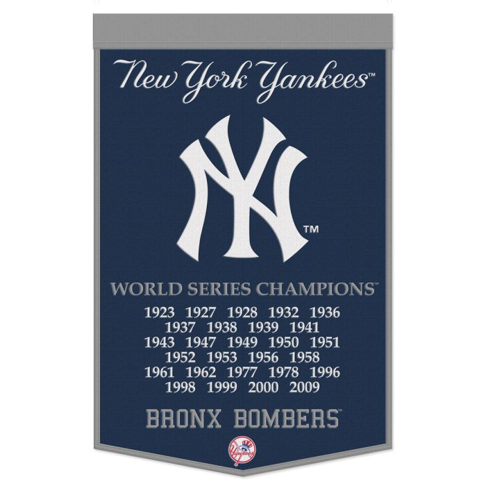 New York Yankees 24" x 38" Primary Wool Banner - Sports Collectibles, Sports Memorabilia, Sports Fan Shop, Sports Gifts