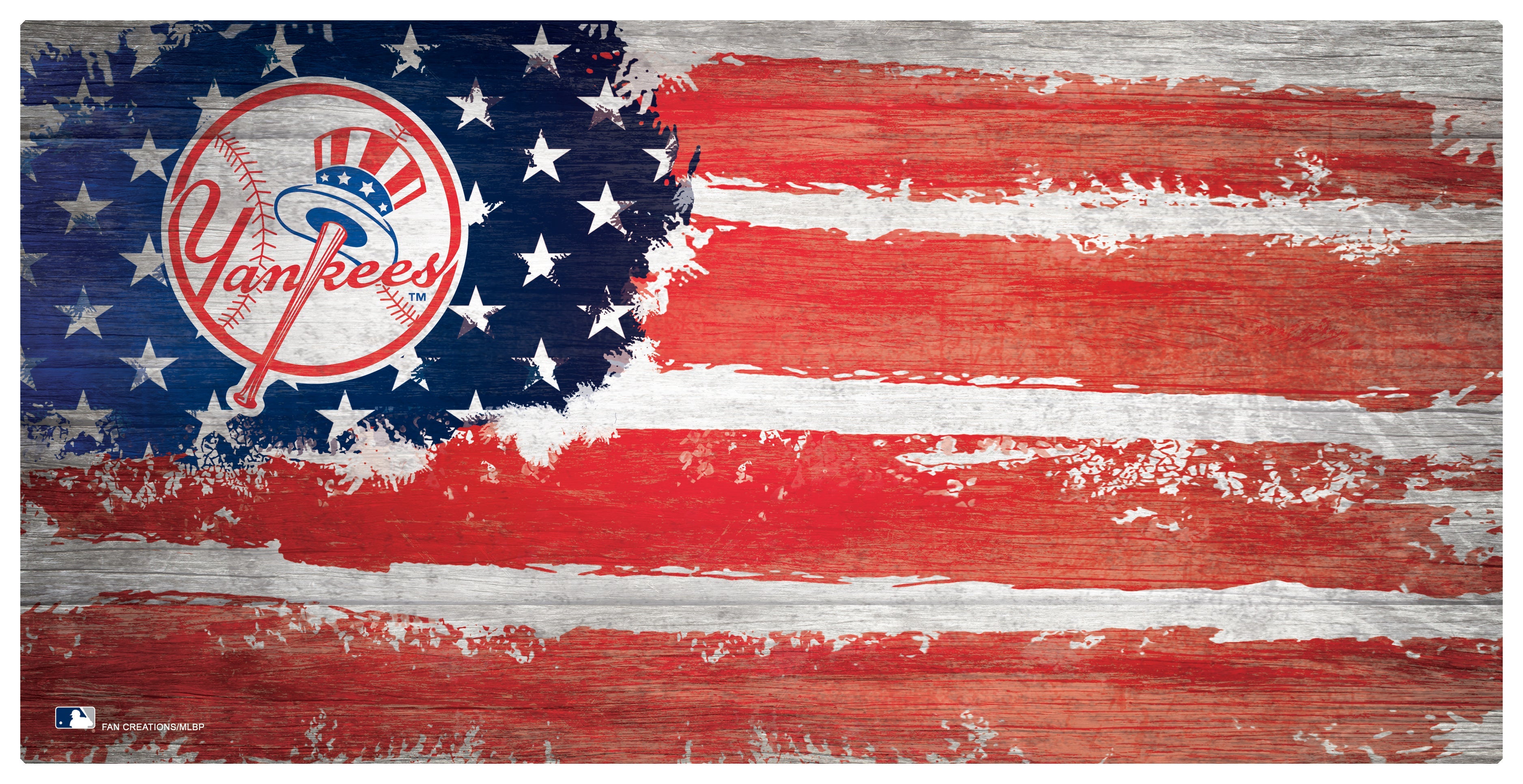 New York Yankees Team Flag Wooden Sign - Sports Collectibles, Sports Memorabilia, Sports Fan Shop, Sports Gifts