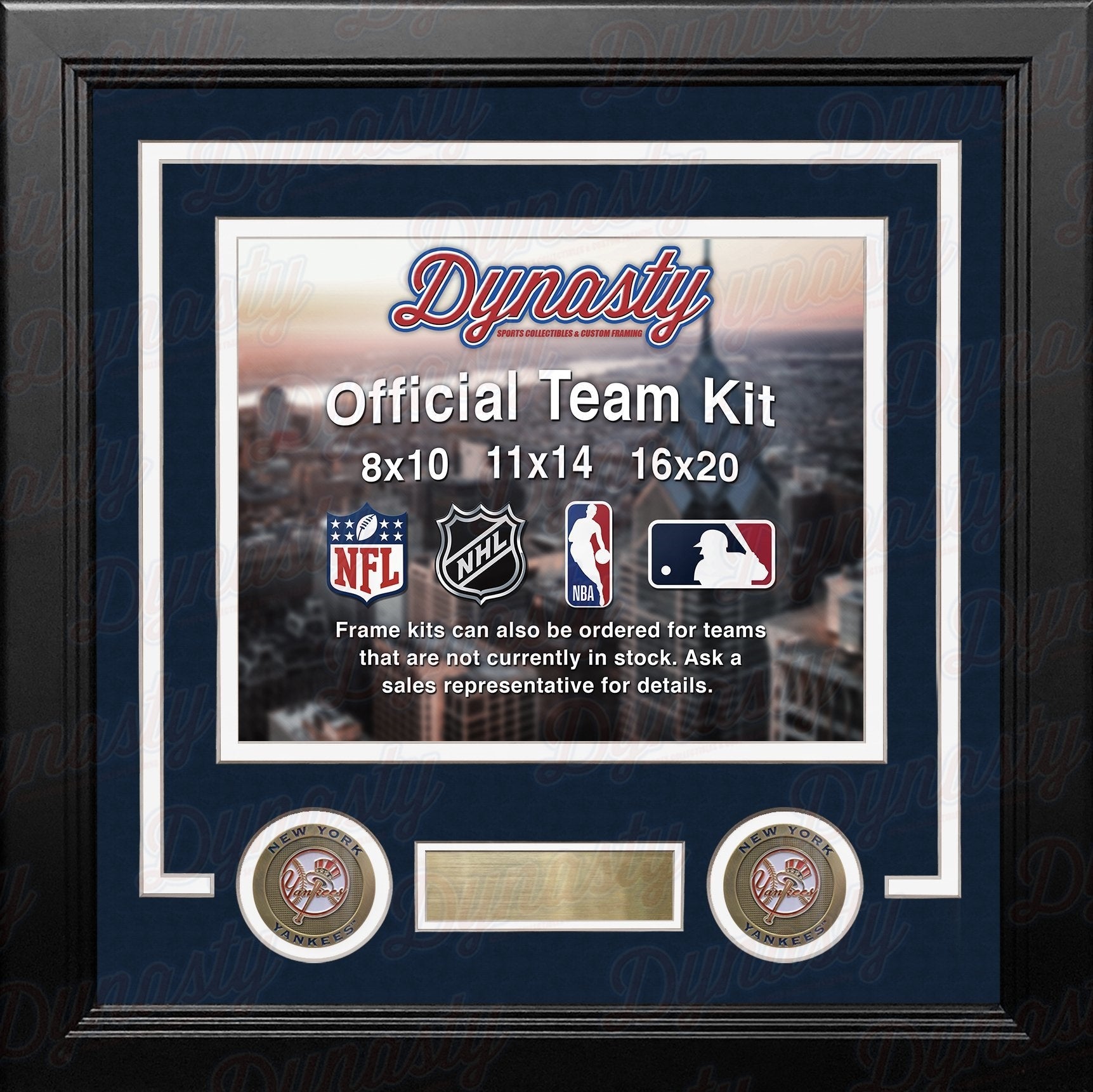 New York Yankees Custom MLB Baseball 8x10 Picture Frame Kit (Multiple Colors) - Sports Collectibles, Sports Memorabilia, Sports Fan Shop, Sports Gifts