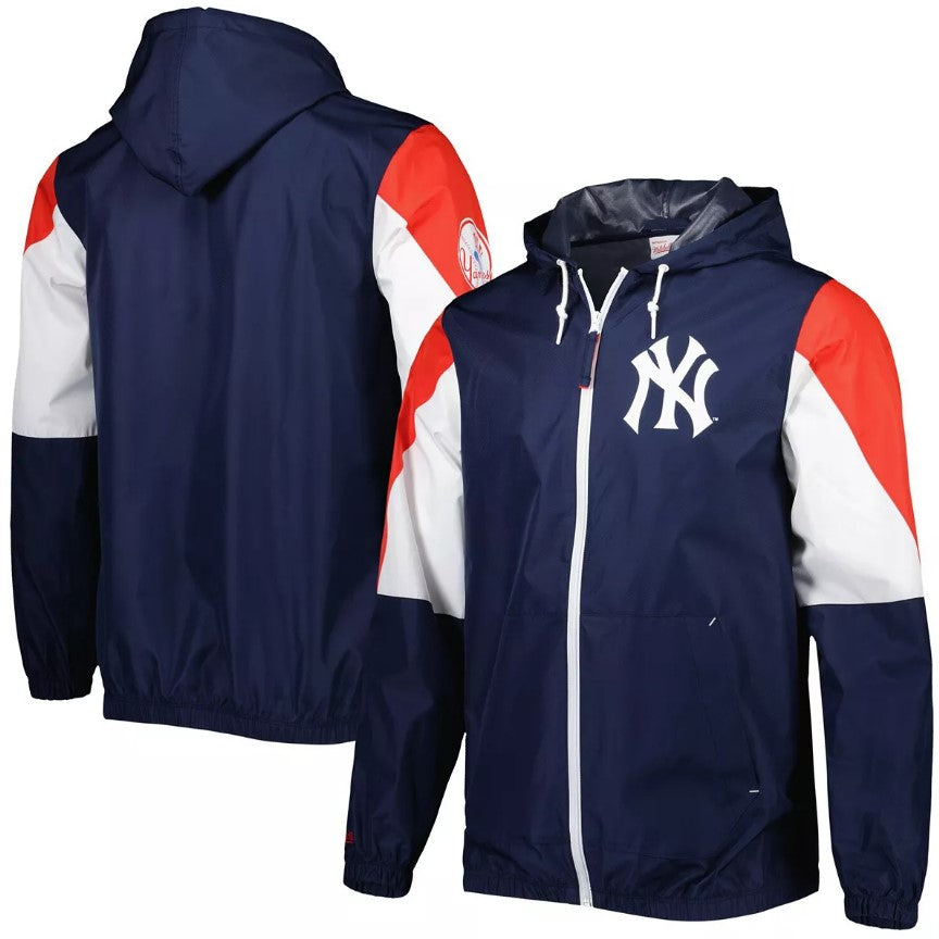 New York Yankees Mitchell & Ness Throw It Back Full Zip Windbreaker Jacket - Sports Collectibles, Sports Memorabilia, Sports Fan Shop, Sports Gifts